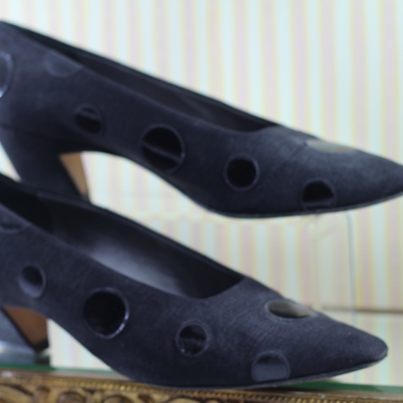 Paloma Linen and Leather Polka Dot Shoes - Picture 3 of 14